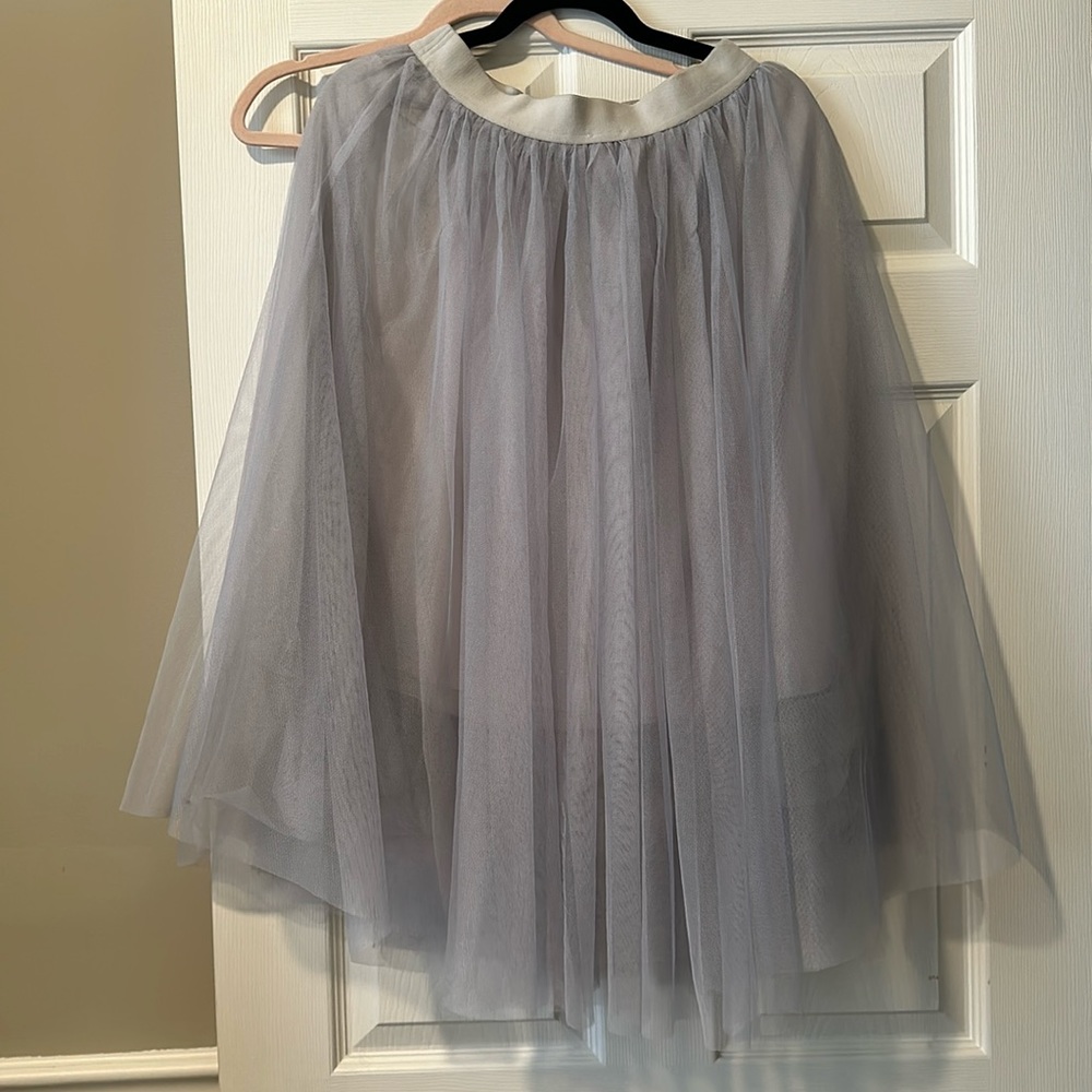 Women’s tulle skirt. Gray. Never worn new with tags. Ankle length. Medium.